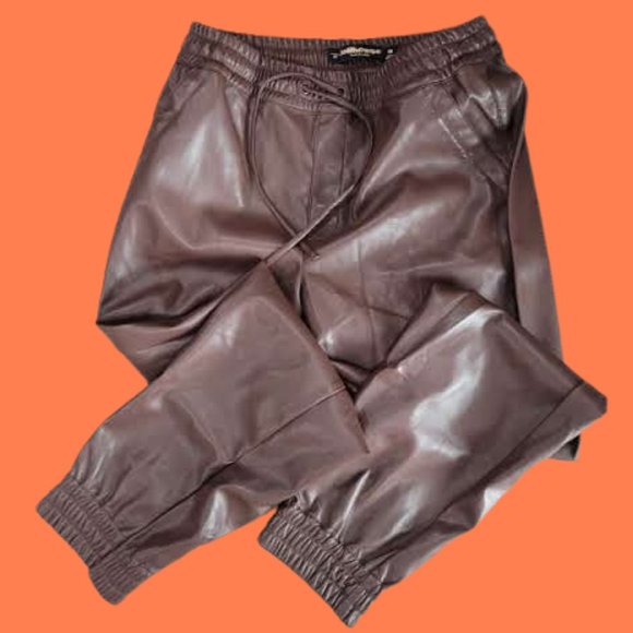 DOLLHOUSE VEGAN LEATHER JOGGER PANTS SIZE 10 - Picture 3 of 4